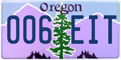 OR license plate 006EIT