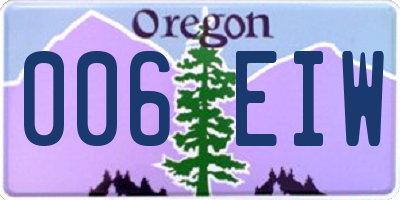 OR license plate 006EIW