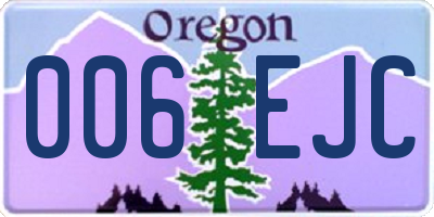OR license plate 006EJC