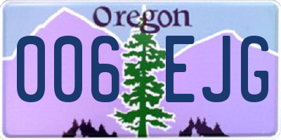 OR license plate 006EJG