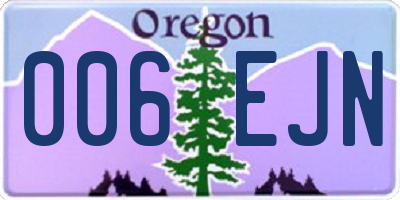 OR license plate 006EJN