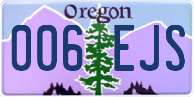 OR license plate 006EJS