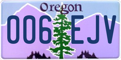 OR license plate 006EJV