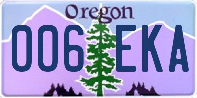 OR license plate 006EKA