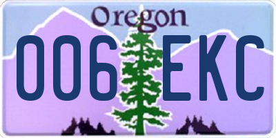 OR license plate 006EKC