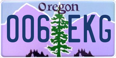 OR license plate 006EKG