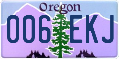 OR license plate 006EKJ