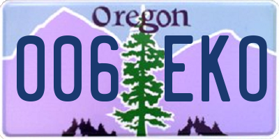 OR license plate 006EKO