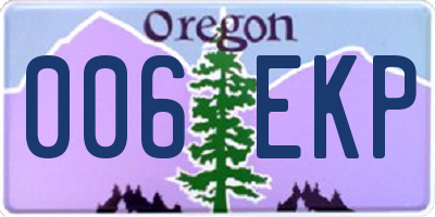 OR license plate 006EKP
