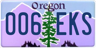 OR license plate 006EKS