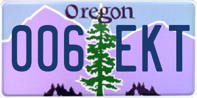 OR license plate 006EKT
