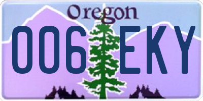 OR license plate 006EKY