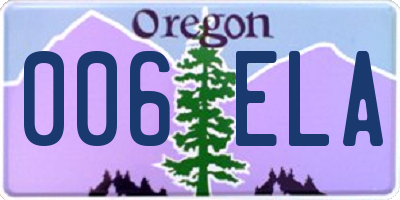 OR license plate 006ELA