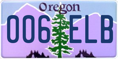 OR license plate 006ELB