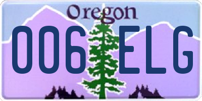 OR license plate 006ELG