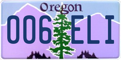 OR license plate 006ELI
