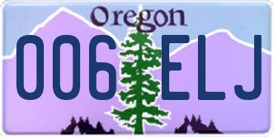 OR license plate 006ELJ