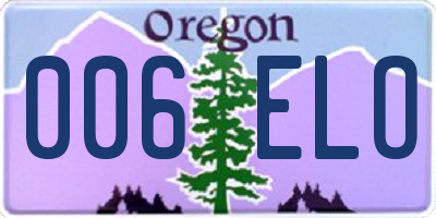 OR license plate 006ELO