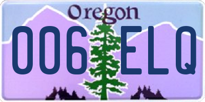 OR license plate 006ELQ