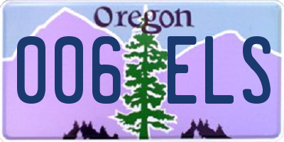 OR license plate 006ELS