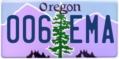 OR license plate 006EMA