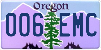 OR license plate 006EMC