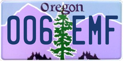 OR license plate 006EMF