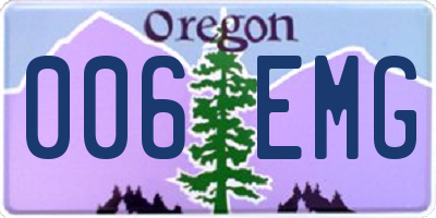 OR license plate 006EMG