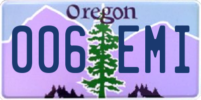 OR license plate 006EMI