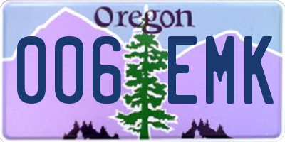OR license plate 006EMK