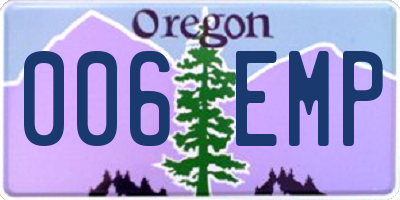 OR license plate 006EMP