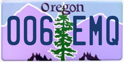 OR license plate 006EMQ