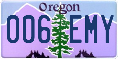 OR license plate 006EMY