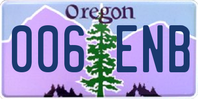 OR license plate 006ENB