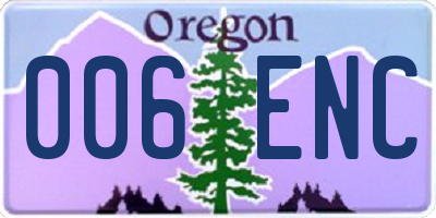 OR license plate 006ENC