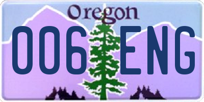 OR license plate 006ENG