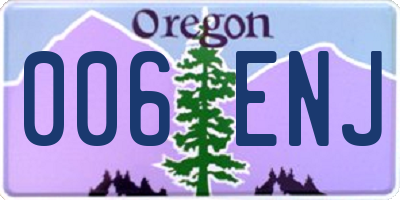 OR license plate 006ENJ