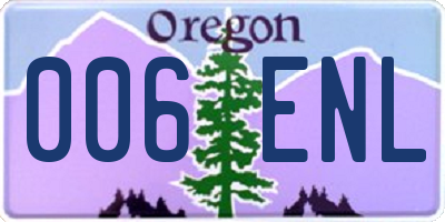OR license plate 006ENL