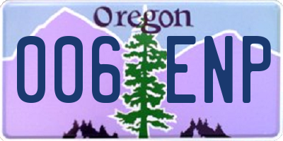 OR license plate 006ENP
