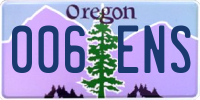 OR license plate 006ENS