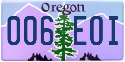 OR license plate 006EOI