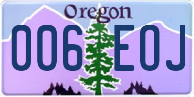 OR license plate 006EOJ