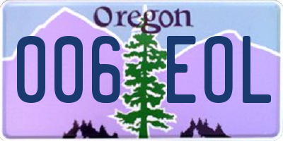 OR license plate 006EOL