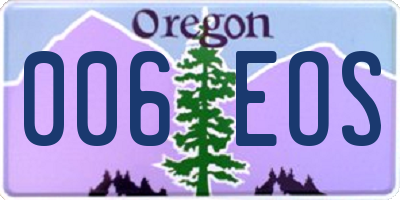 OR license plate 006EOS