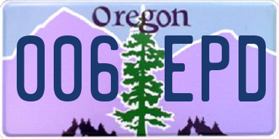 OR license plate 006EPD