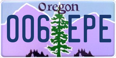 OR license plate 006EPE