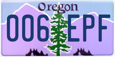 OR license plate 006EPF