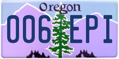 OR license plate 006EPI