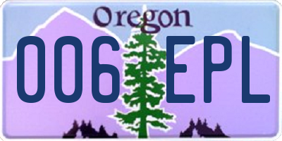 OR license plate 006EPL