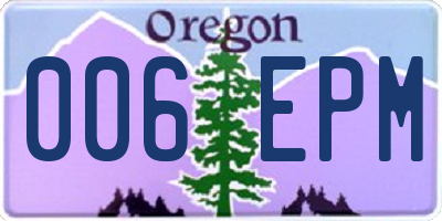 OR license plate 006EPM
